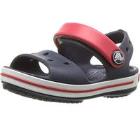 Crocs Crocband Sandals, Unisex-Kids Sandals, Lightweight and with Secure Fit, in Navy / Red Strap and Stripe Detail, Size C4 UK