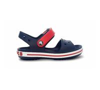 Crocs Crocband Sandals, Unisex-Kids Sandals, Lightweight and with Secure Fit, in Navy / Red Strap and Stripe Detail, Size C4 UK