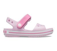 Crocs Crocband Sandals, Unisex-Kids Sandals, Lightweight and with Secure Fit, in Ballerina Pink Strap and Stripe Detail, Size C4 UK