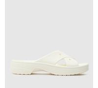 Crocs Women Slide,Classic Womens Cross Strap,Chalk,7 UK Women