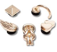 Crocs Unisex's Elevated Gold Gurl 5 Pack Shoe Charms, One Size