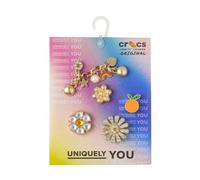 Crocs Everything Nice Assorted 5-Pack - Glitzy Goldtone Jibbitz Shoe Charms with Crystal Accents