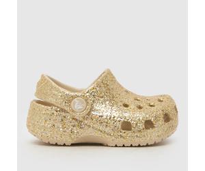 Crocs Gold Littles Glitter Clog Girls Baby Sandals UK 2/3 (EU 19)