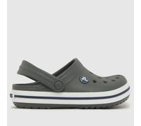 Crocs Grey & Navy Crocband Clog Unisex Junior Slides UK 1 (EU 33)