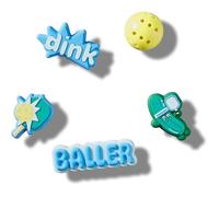 Crocs Jibbitz Charms, Pickle Ball 5 Pack