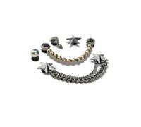 Crocs Jibbitz Charms, Punk Gunmetal 5 Pack