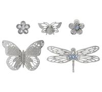 Crocs Jibbitz Charms, Silver Garden 5 Pack