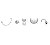 Crocs Jibbitz Charms, Silver Metal Mix 5 Pack