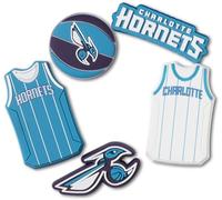 Crocs Jibbitz Shoe Charms, NBA Basketball Teams Sports Collection Multi Packs, Charlotte Hornets, Pack Of 5
