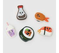 Crocs Jibbitz Sushi Dinner Shoe Charms 5 Pack in Orange & White, Printed One Size