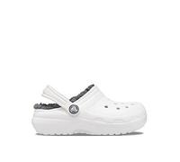 Crocs Junior/Youth Classic Lined Clogs, White, Size 1 Older White