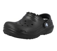 Crocs Kids Black Classic Lined Clog Warm Fuzzy Indoor Outdoor Comfort Shoe