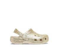 Crocs Kids Classic Chunky Glitter Clog, Beige, Size 12 Younger Beige