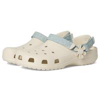 Crocs | Kids | Classic Denim Flower Adjustable Backstrap | Clogs | Summit White | C11