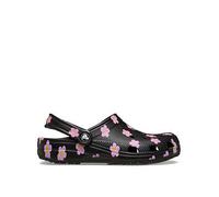 Crocs Kids Classic Flower Clog, Black, Size 2 Older Black