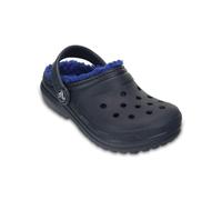Crocs Kids Classic Fuzz Lined Clog (Navy / Cerulean Blue) Kids
