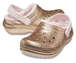 Crocs Kids Classic Lined Glitter Clog K Gold/Barely Pink Croslite 5 UK Junior