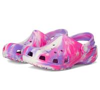 Crocs Kids' Classic Marbled Tie-Dye Clog, Pink Crush/Multi Glow in the Dark, 13 Little Kid