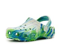Crocs Kids' Classic Marbled Tie-Dye Clog, Prep Blue/Multi Glow in the Dark, 11 Little Kid