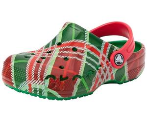 Crocs Kids Clogs, Baya Holiday Plaid Clog K, Kelly Green,13 UK Child