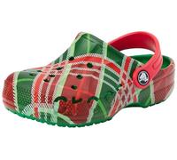 Crocs Kids Clogs, Baya Holiday Plaid Clog K, Kelly Green,4 UK