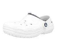 Crocs Kids Lined Clog White Grey Warm Fuzzy Slippers