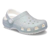 Crocs Kids Unisex Classic Glitter Clog Thermoplastic White Loafers - Size UK 6