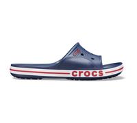 Crocs Mens Bayabnd Wordmark Open Toe Slides in Navy/Pepper - Size UK 8