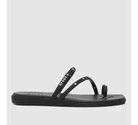 Crocs Women Sandal,Miami Studded Toe Loop Sandal,Black,7 UK Women