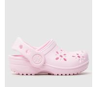 Crocs Pale Pink Classic Floral Cut Out Clog Girls Toddler Sandals UK 10 (EU 28)