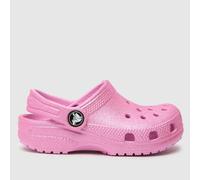 Crocs Pink Classic Glitter Clog Girls Toddler Sandals UK 7 (EU 24)