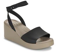 Brooklyn Ankle Strap Sandals with Wedge Heel Black