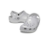 Crocs Silver Kids Classic Glitter Clogs Silver