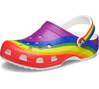 Crocs Unisex-Adult Classic Graphic Clogs, Rainbow/Rainbow Strap, 5 UK Men/ 7 UK Women, (208106)