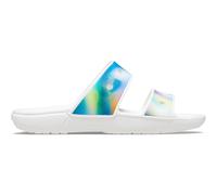 Crocs Unisex-Adult Classic Tie Dye Two-Strap Sandals Solar Rainbow 10 Men/12 Women