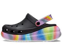 Crocs Unisex-Adult Classic Crush Clogs | Platform Shoes, Black/Multi Spray Dye, 10 UK Men / 12 UK Women