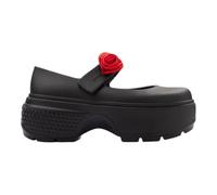 Crocs Unisex Adult Stomp Rosette Mary Jane Platform Shoes, Black W/Red, 5 UK Men / 6 UK Women