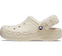 Crocs Unisex Baya Lined Fuzz-Strap Clog, Winter White, 6/7 UK