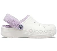 Crocs Unisex Baya Lined Fuzz Strap Clogs, Fuzzy Slippers, White/Lavender, 3 UK