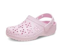 Crocs Classic Clogs – Floral Cut-Out Design – Unisex Child/Toddler – Pink Milk UK 11