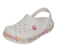 Crocs Unisex-Child Crocband Rainbow Band Clog, White/Multi, 2 Little Kid