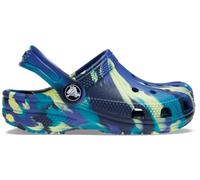 Crocs Unisex Children's Classic Marbled Tie-Dye Clog (Little Kid/Big Kid) Wooden Shoes, Navy Turbo Teal, 34 EU