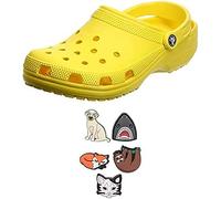 Crocs Unisex Classic Clog and Crocs Jibbitz Shoe Charm 5-Pack Bundle