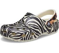 Crocs Unisex Classic Clog, Bone/Multi Animal Remix, 3 UK