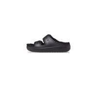 crocs Unisex classic cozzzy Platform Sandals Fuzzy Slippers Slide, BlackBlack, 5 US Men