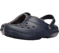 Crocs Classic Unisex Lined Clog, Soft, Fuzzy Liner for Extra Warmth with Slip On Style, in Navy/Charcoal Lining, Size 10 UK
