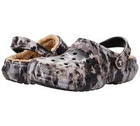 Crocs Unisex Classic Lined Tie-dye Clog Clogs, Black Bleached Dye, 3 UK Men/ 4 UK Women