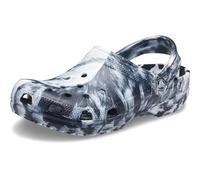 Crocs Unisex Classic Marbled Clog, White Black, 4 UK