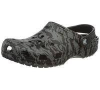 Crocs Unisex Classic Printed Camo Clogs, Black Black 001, 9 UK Men 10 UK Women