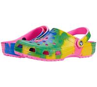 Crocs Unisex Classic Tie Dye Clogs, Electric Pink Multi, M1/W2 UK